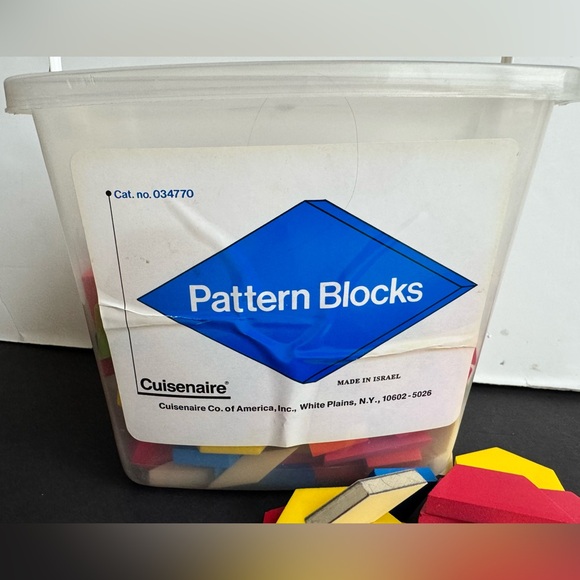 Vintage 208-pc Cuisenaire Wood Pattern Blocks Original Bucket Art Geometry Math - Picture 4 of 6